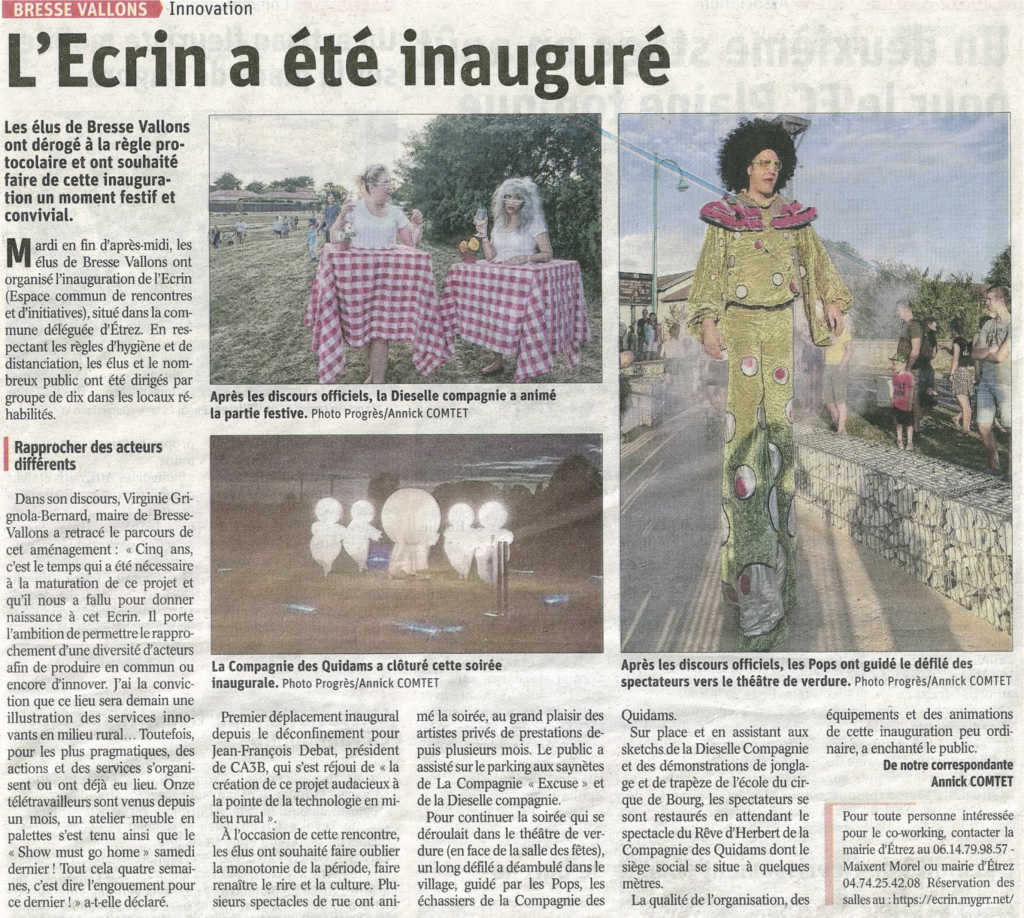 article inauguration L&#039;Ecrin