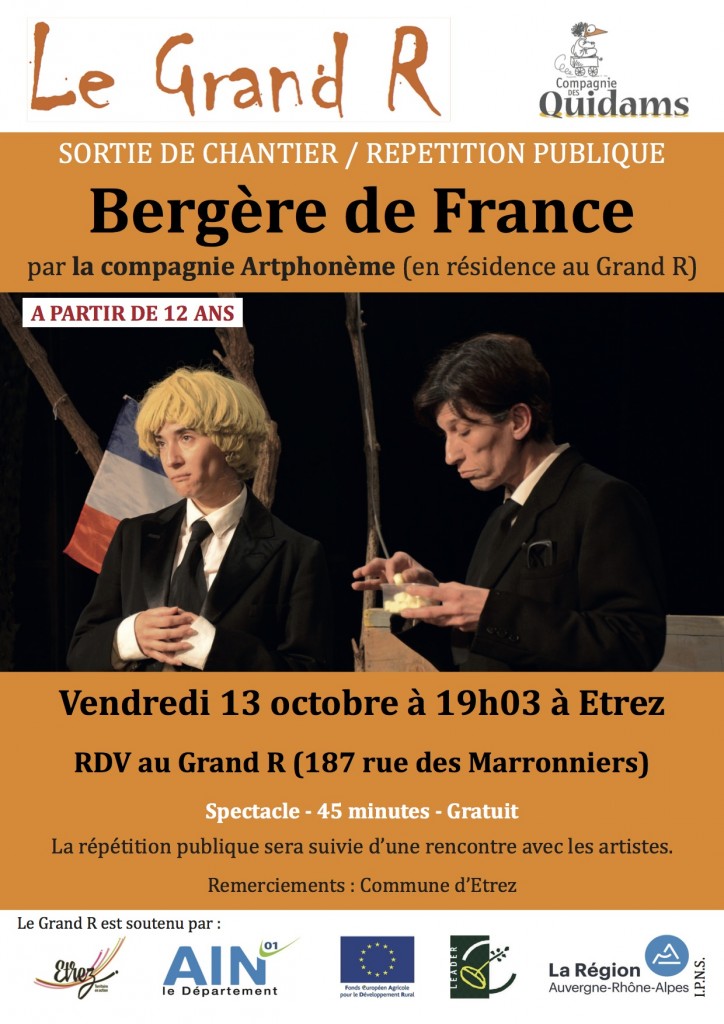 Affiche répétition publique Bergère de France Artphonème