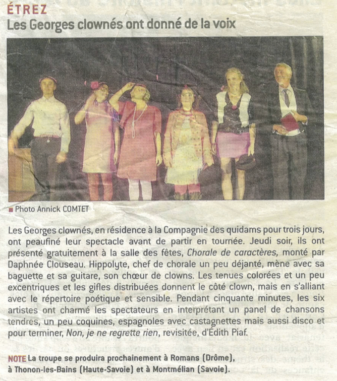 article Georges Clownés Etrez